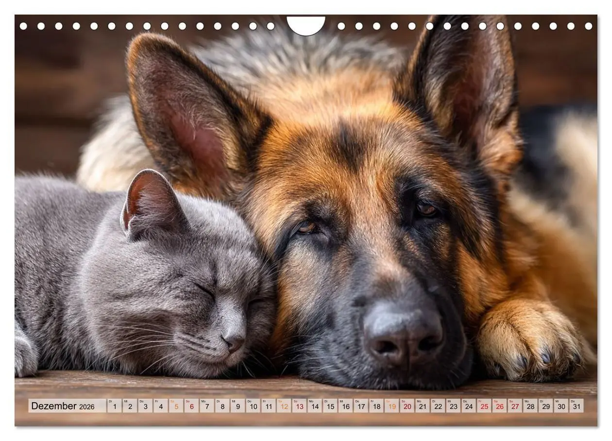 Bild: 9783516653212 | Hund und Katze - Tierische Freunde (Wandkalender 2026 DIN A4 quer),...