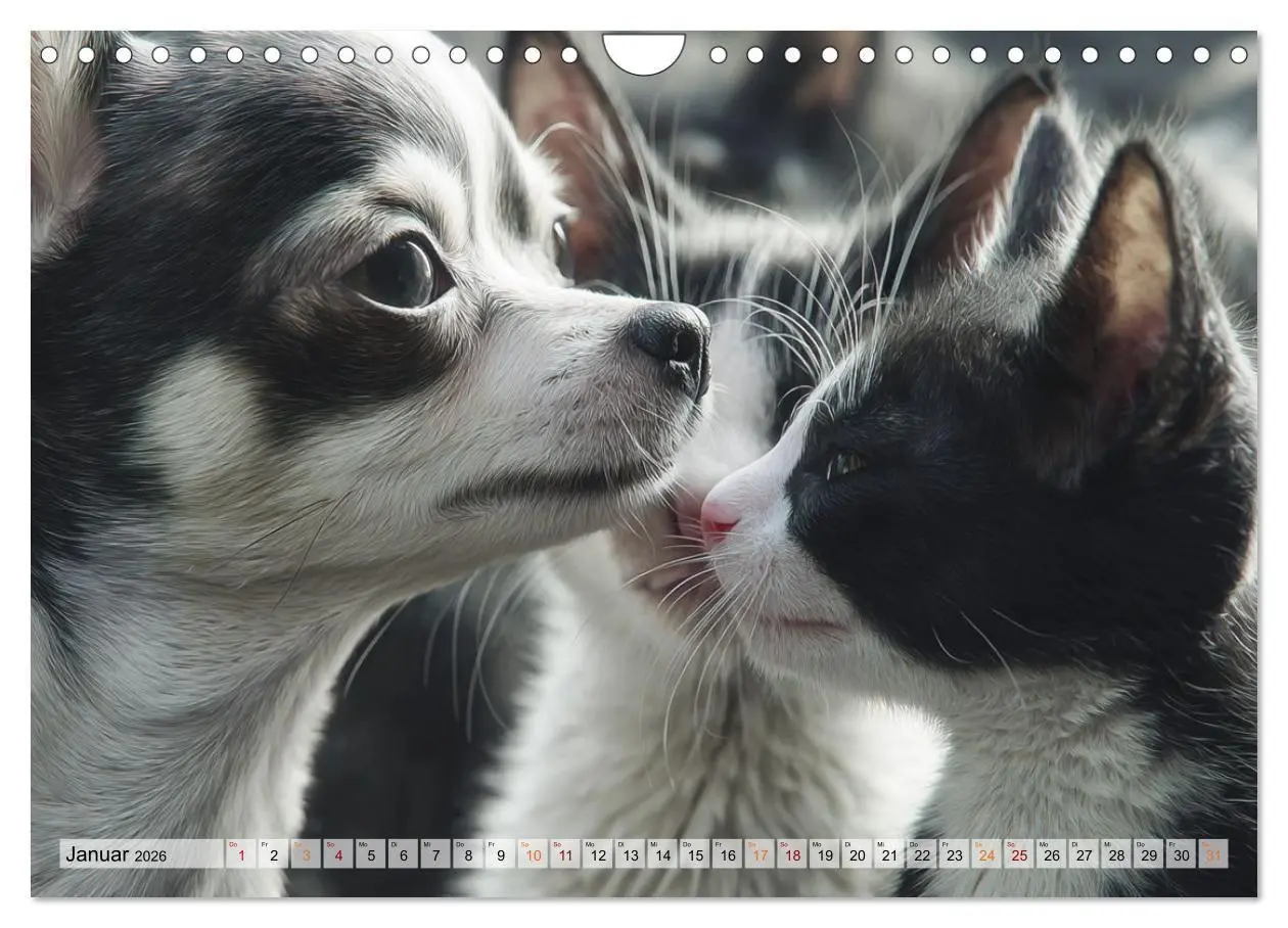 Bild: 9783516653212 | Hund und Katze - Tierische Freunde (Wandkalender 2026 DIN A4 quer),...
