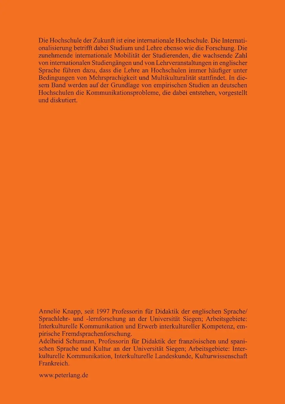 Rückseite: 9783631563212 | Mehrsprachigkeit und Multikulturalität im Studium | Schumann (u. a.)