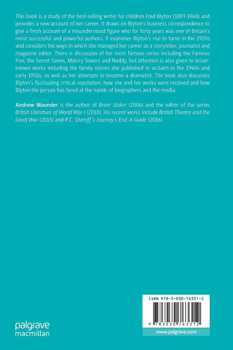 Rückseite: 9783030763312 | Enid Blyton | A Literary Life | Andrew Maunder | Taschenbuch | xv