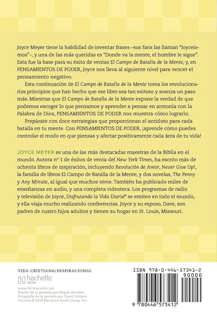 Rückseite: 9780446573412 | Pensamientos de Poder | Joyce Meyer | Taschenbuch | Spanisch | 2010
