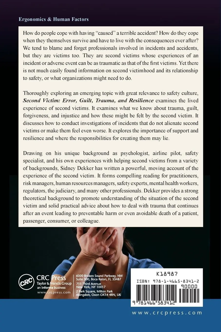 Rückseite: 9781466583412 | Second Victim | Error, Guilt, Trauma, and Resilience | Sidney Dekker