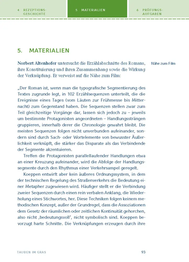 Bild: 9783129303412 | Tauben im Gras von Wolfgang Koeppen | Textanalyse und Interpretation