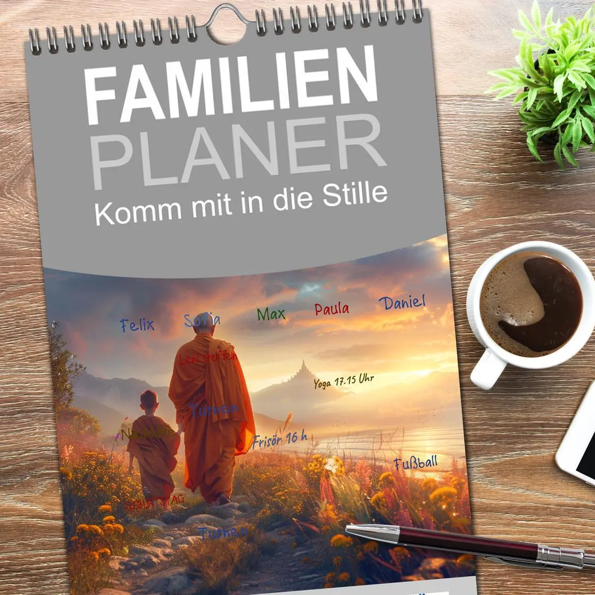 Bild: 9783516493412 | Familienplaner 2026 - Komm mit in die Stille mit 5 Spalten...