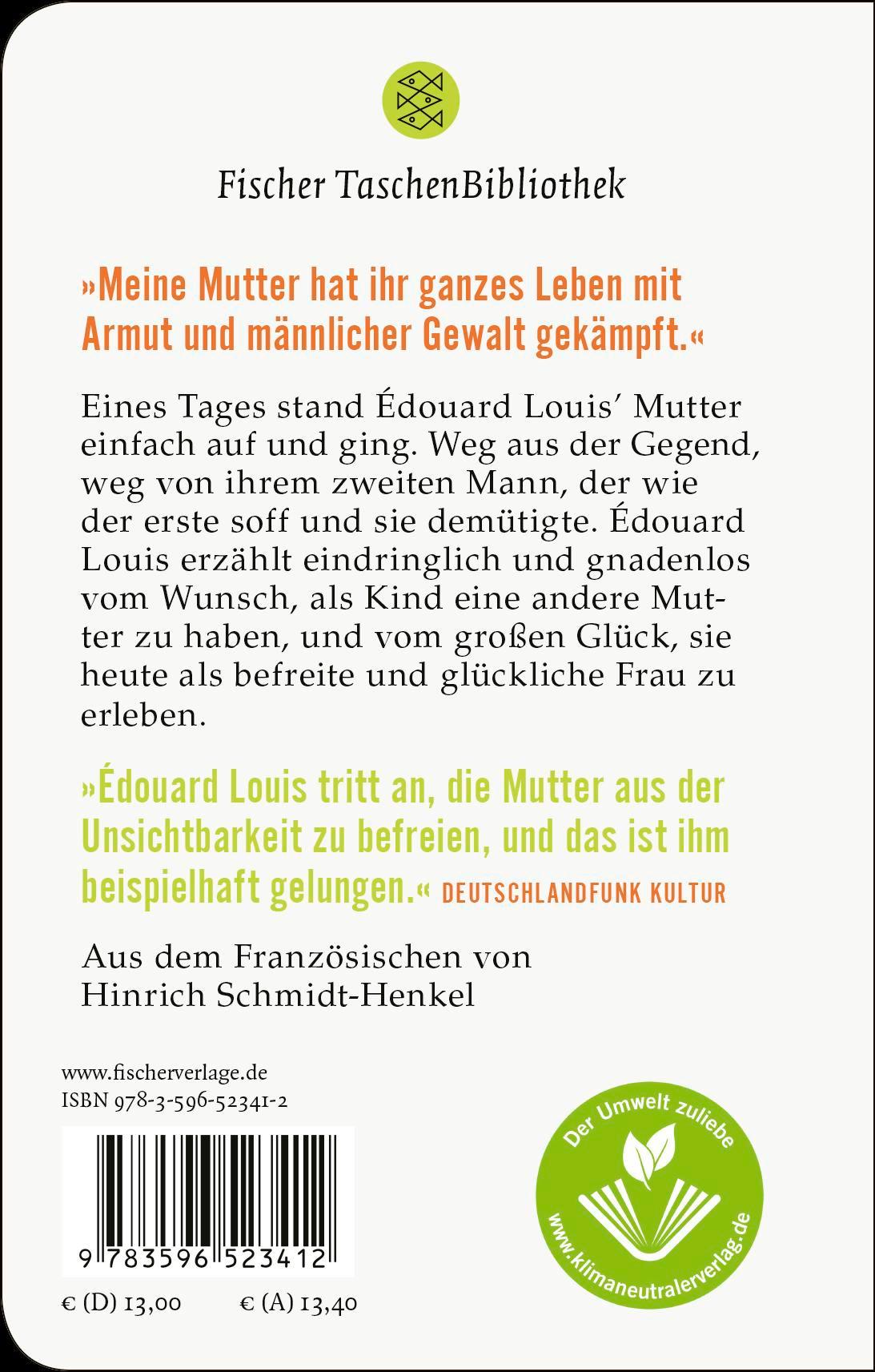 Rückseite: 9783596523412 | Die Freiheit einer Frau | Édouard Louis | Buch | 96 S. | Deutsch