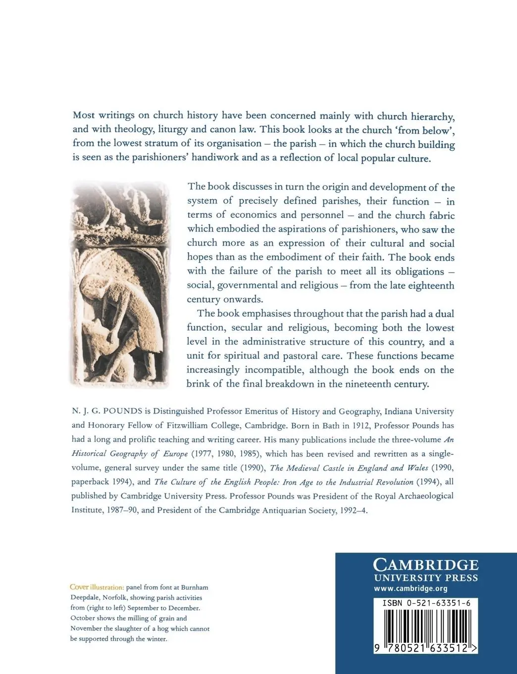 Rückseite: 9780521633512 | A History of the English Parish | N. J. Pounds (u. a.) | Taschenbuch