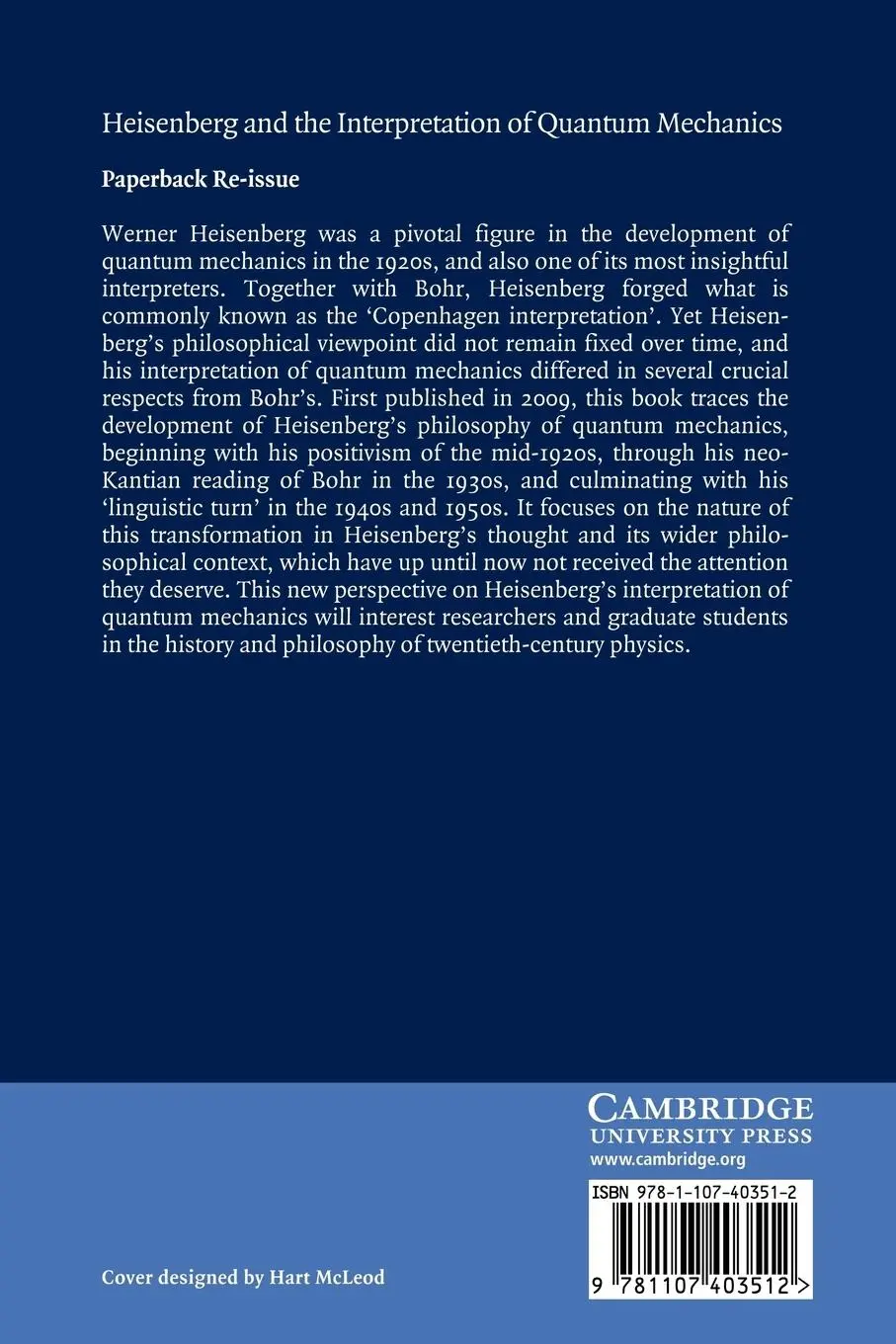 Rückseite: 9781107403512 | Heisenberg and the Interpretation of Quantum Mechanics | Camilleri