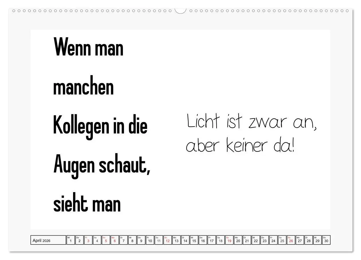 Bild: 9783457773512 | Typo-Kalender für das Büro. Sarkasmus und fiese Sprüche...