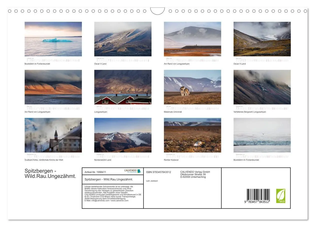 Bild: 9783457843512 | Spitzbergen - Wild.Rau.Ungezähmt. (Wandkalender 2026 DIN A3 quer),...
