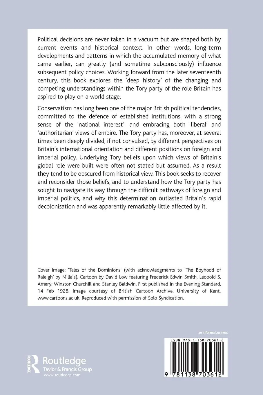 Rückseite: 9781138703612 | The Tory World | Jeremy Black | Taschenbuch | Englisch | 2016