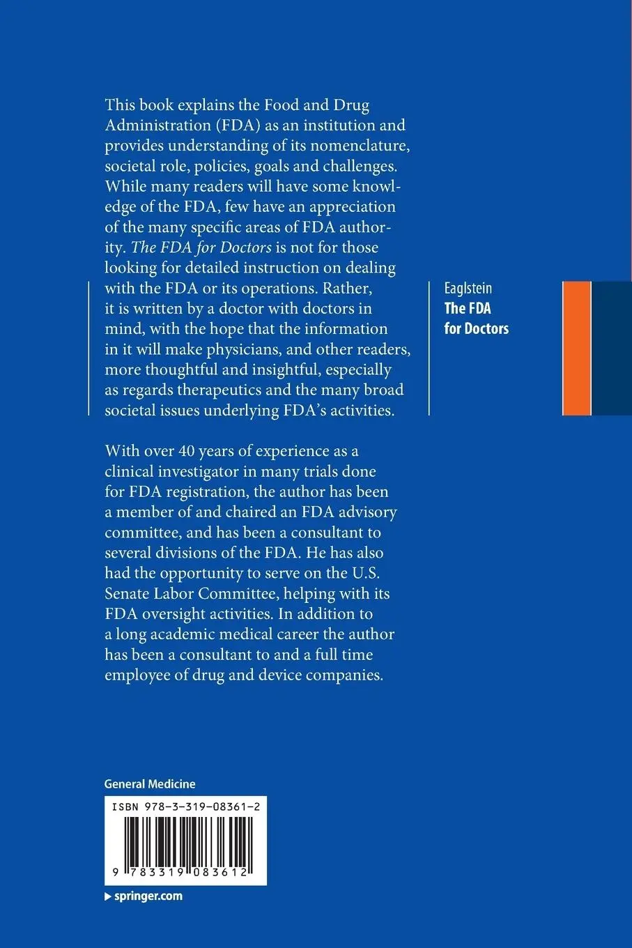 Rückseite: 9783319083612 | The FDA for Doctors | William H. Eaglstein | Taschenbuch | xi | 2014