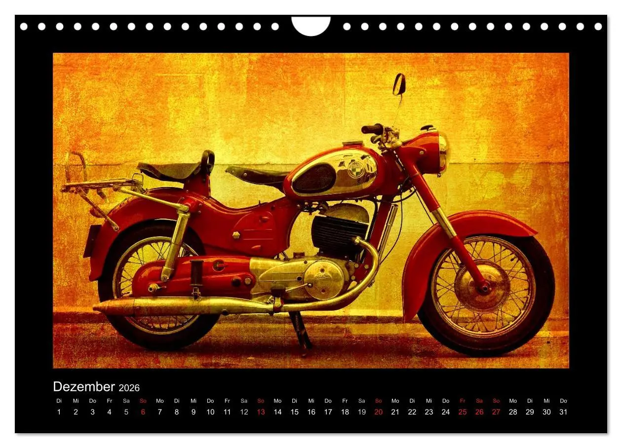 Bild: 9783516233612 | Motorrad Oldtimer (Wandkalender 2026 DIN A4 quer), CALVENDO...