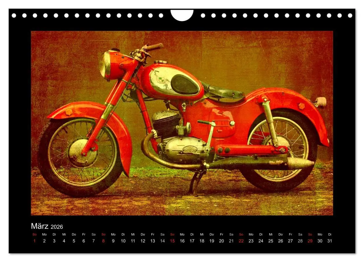 Bild: 9783516233612 | Motorrad Oldtimer (Wandkalender 2026 DIN A4 quer), CALVENDO...