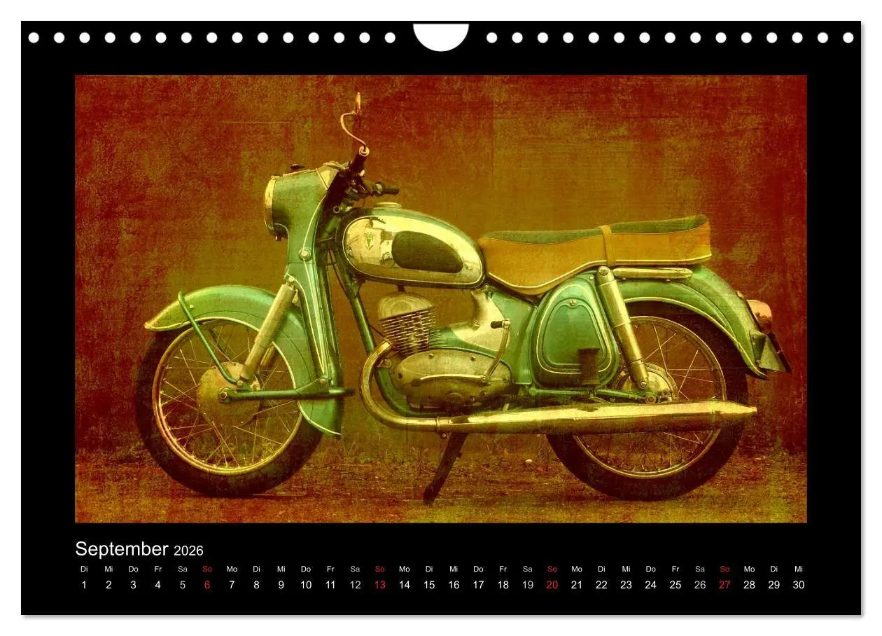 Bild: 9783516233612 | Motorrad Oldtimer (Wandkalender 2026 DIN A4 quer), CALVENDO...