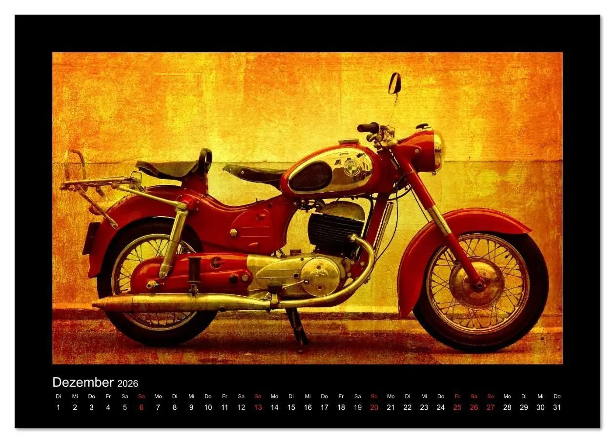Bild: 9783516233612 | Motorrad Oldtimer (Wandkalender 2026 DIN A4 quer), CALVENDO...