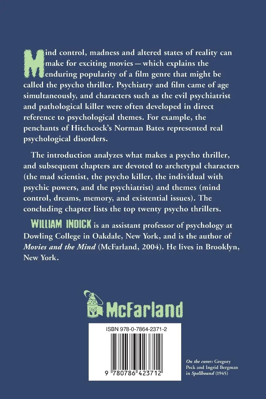 Rückseite: 9780786423712 | Psycho Thrillers | Cinematic Explorations of the Mysteries of the Mind