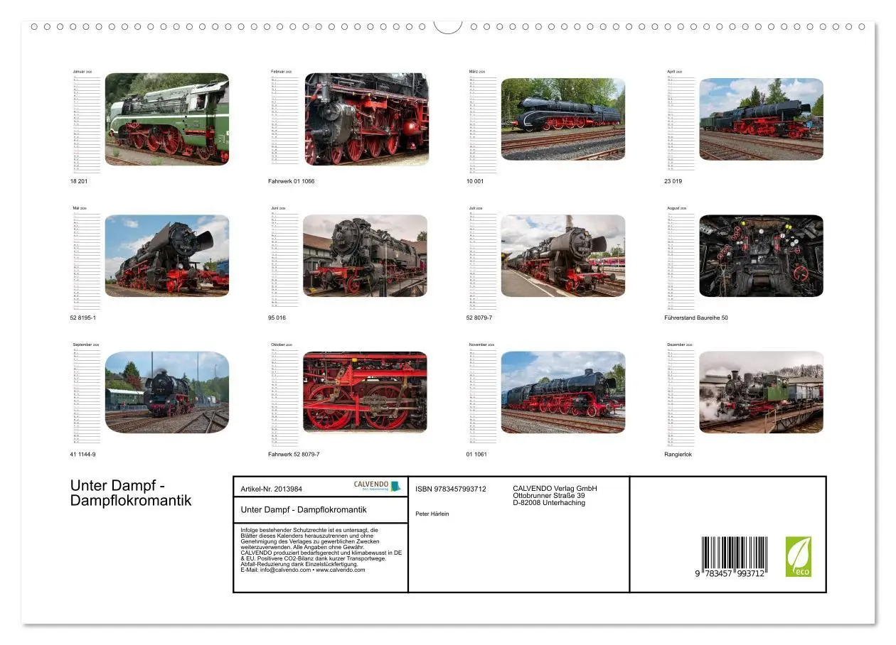 Bild: 9783457993712 | Unter Dampf - Dampflokromantik (hochwertiger Premium Wandkalender...