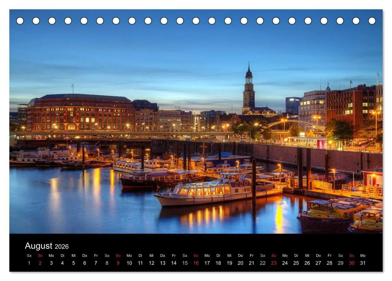Bild: 9783516223712 | Hamburg (Tischkalender 2026 DIN A5 quer), CALVENDO Monatskalender