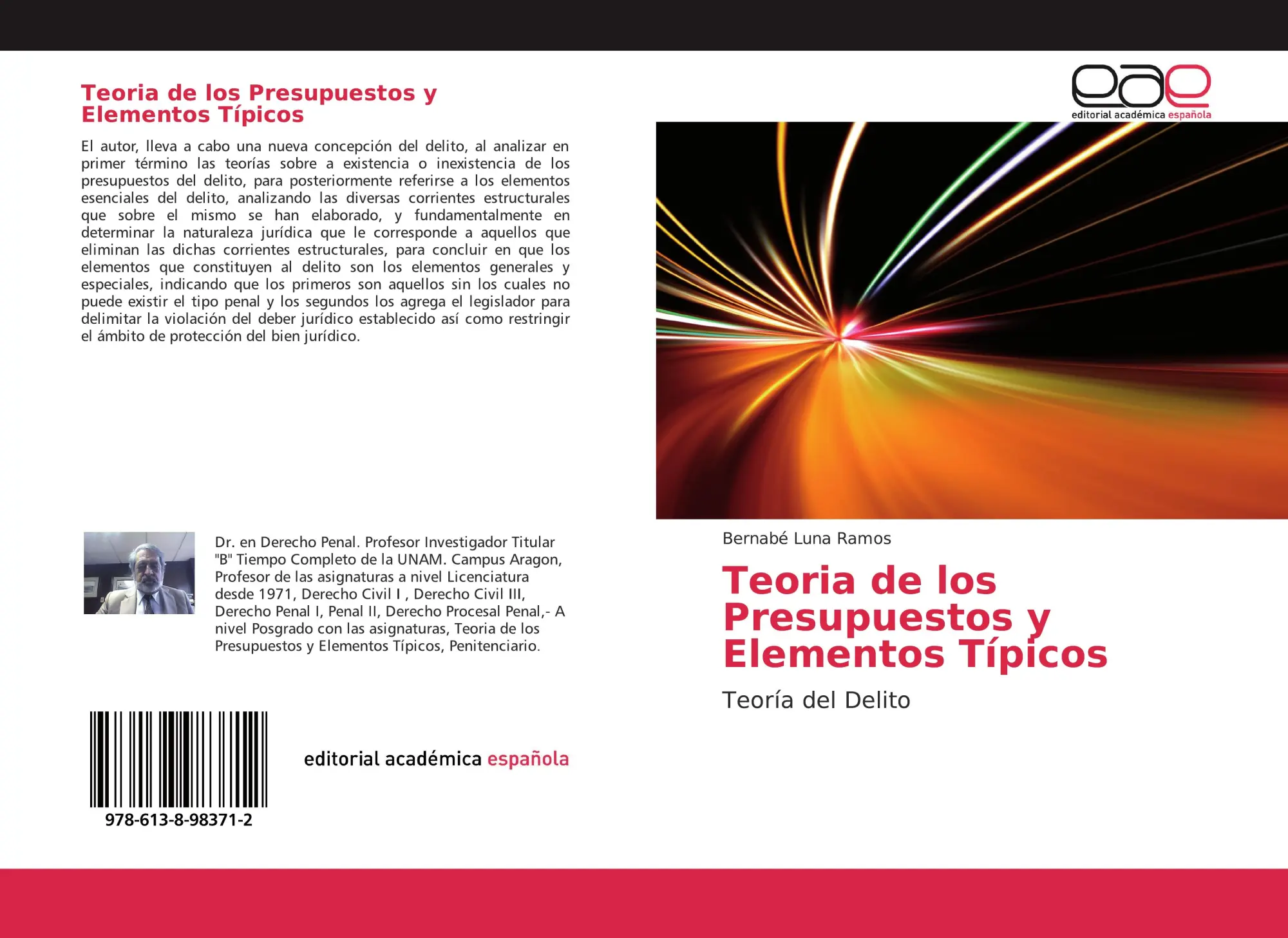 Cover: 9786138983712 | Teoria de los Presupuestos y Elementos Típicos | Teoría del Delito