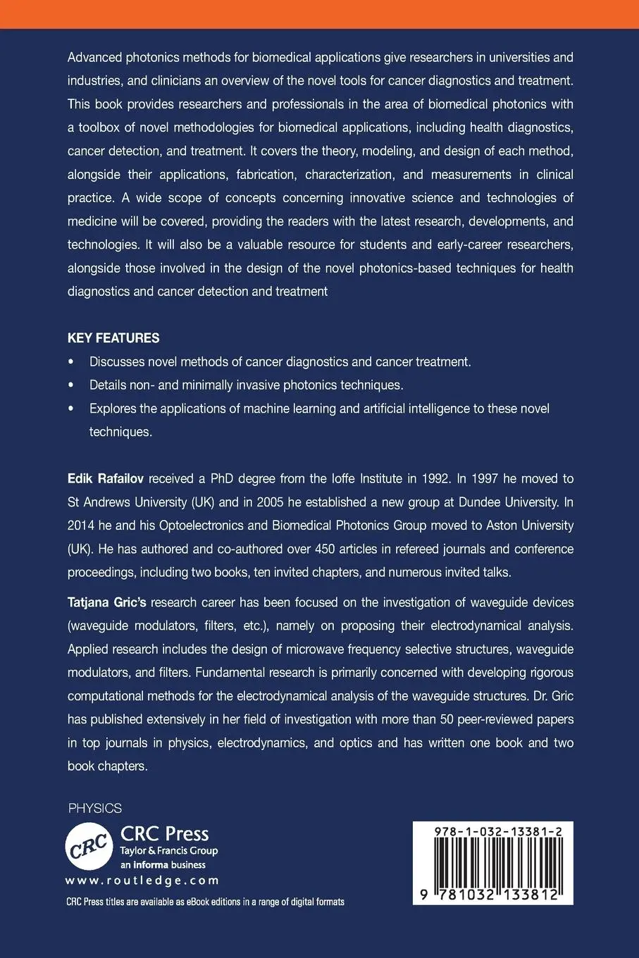 Rückseite: 9781032133812 | Advanced Photonics Methods for Biomedical Applications | Taschenbuch