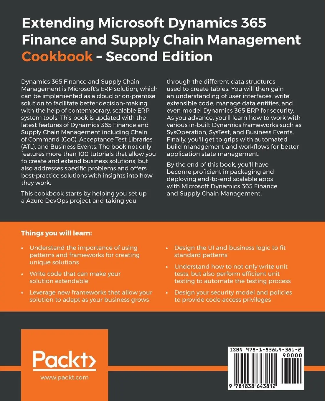 Rückseite: 9781838643812 | Extending Microsoft Dynamics 365 Finance and Supply Chain...