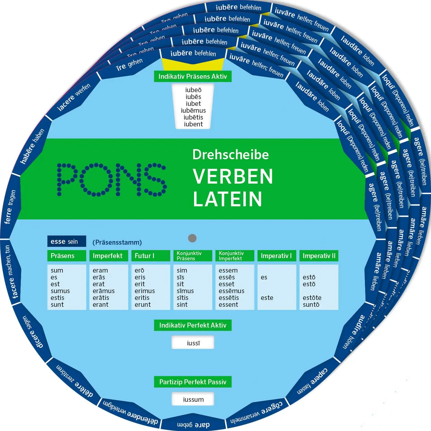 Cover: 9783125163812 | PONS Drehscheibe Verben Latein | Taschenbuch | 1 S. | Deutsch | 2023