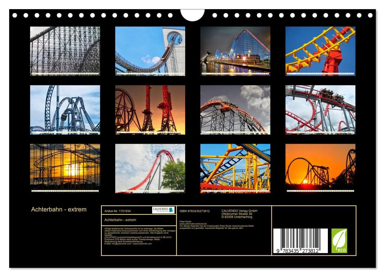 Bild: 9783435273812 | Achterbahn - extrem (Wandkalender 2025 DIN A4 quer), CALVENDO...