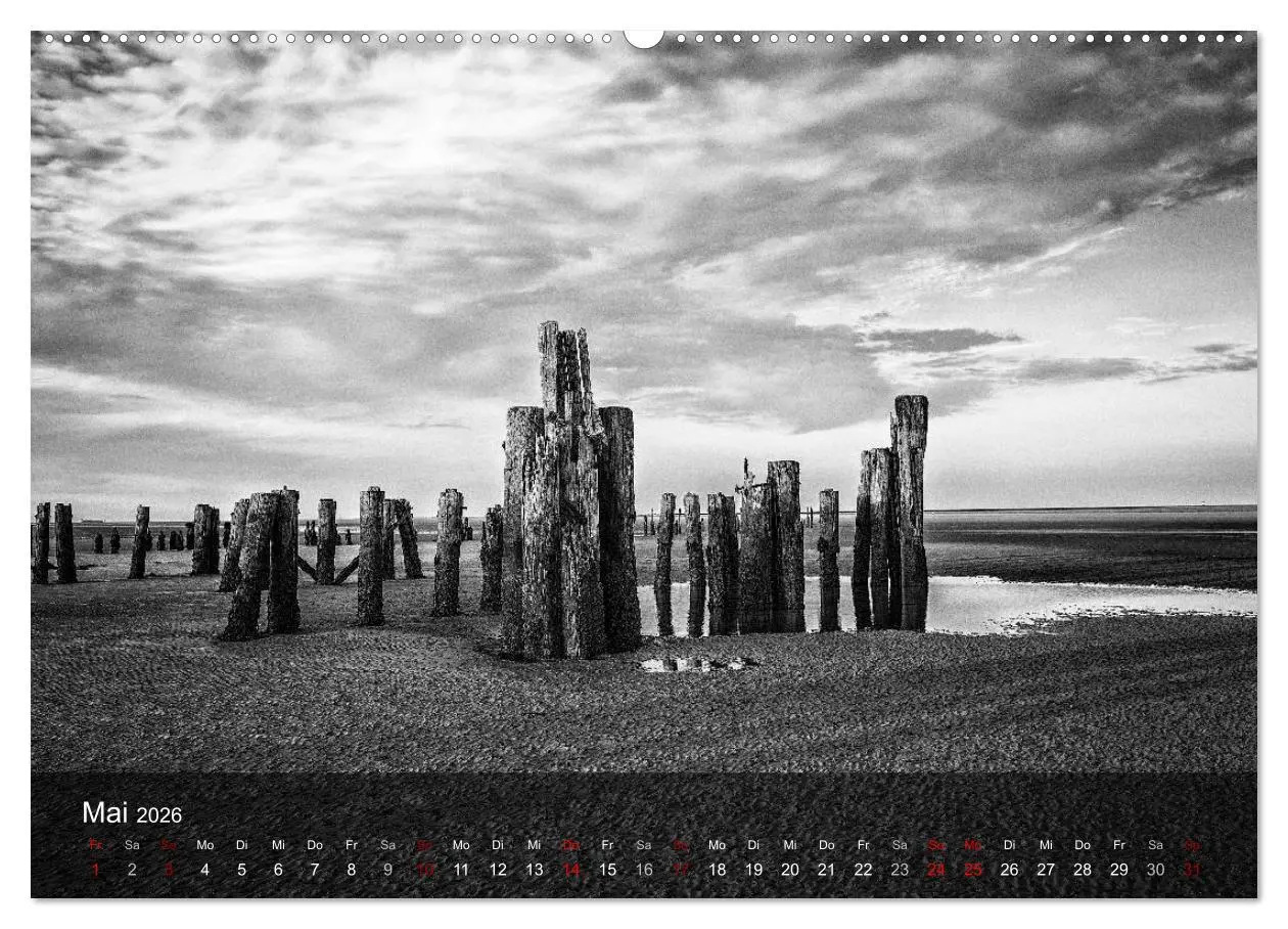 Bild: 9783457743812 | Wangerooge Noir (Wandkalender 2026 DIN A2 quer), CALVENDO...