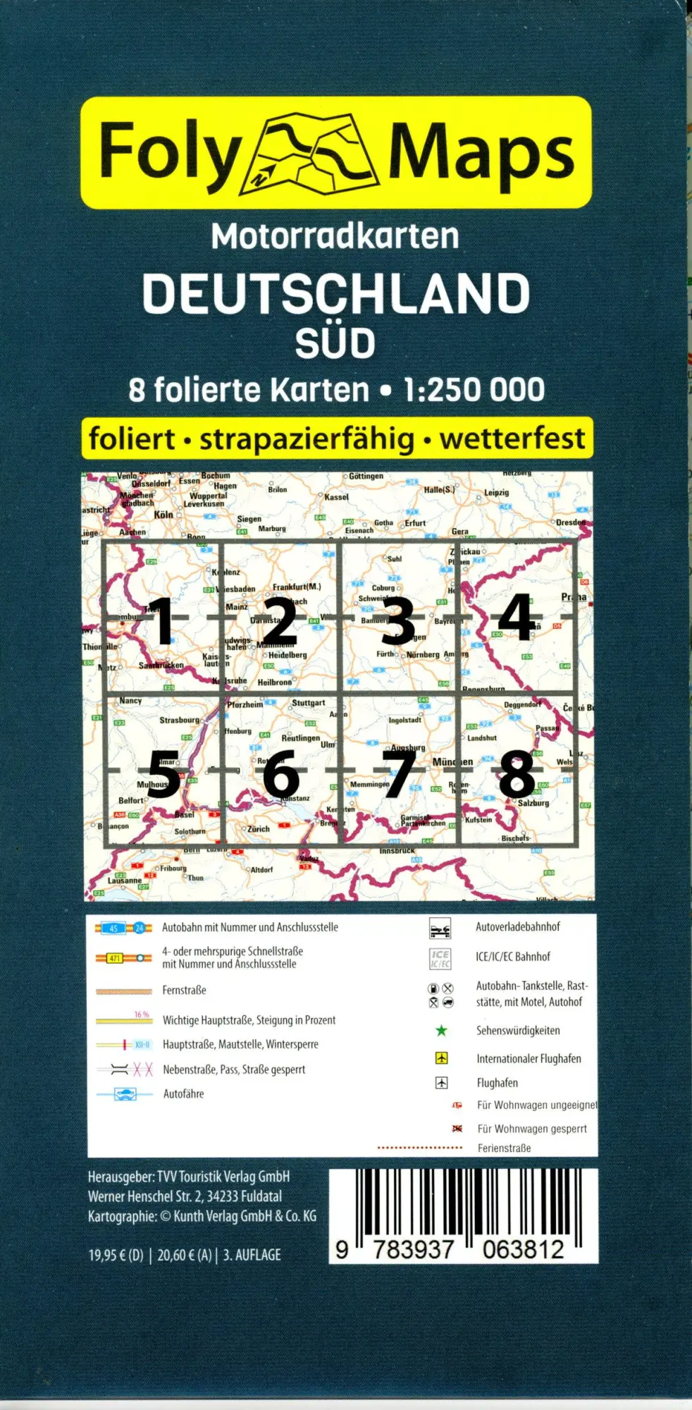 Bild: 9783937063812 | FolyMaps Motorradkarten Deutschland Süd 1 : 250 000 | (Land-)Karte