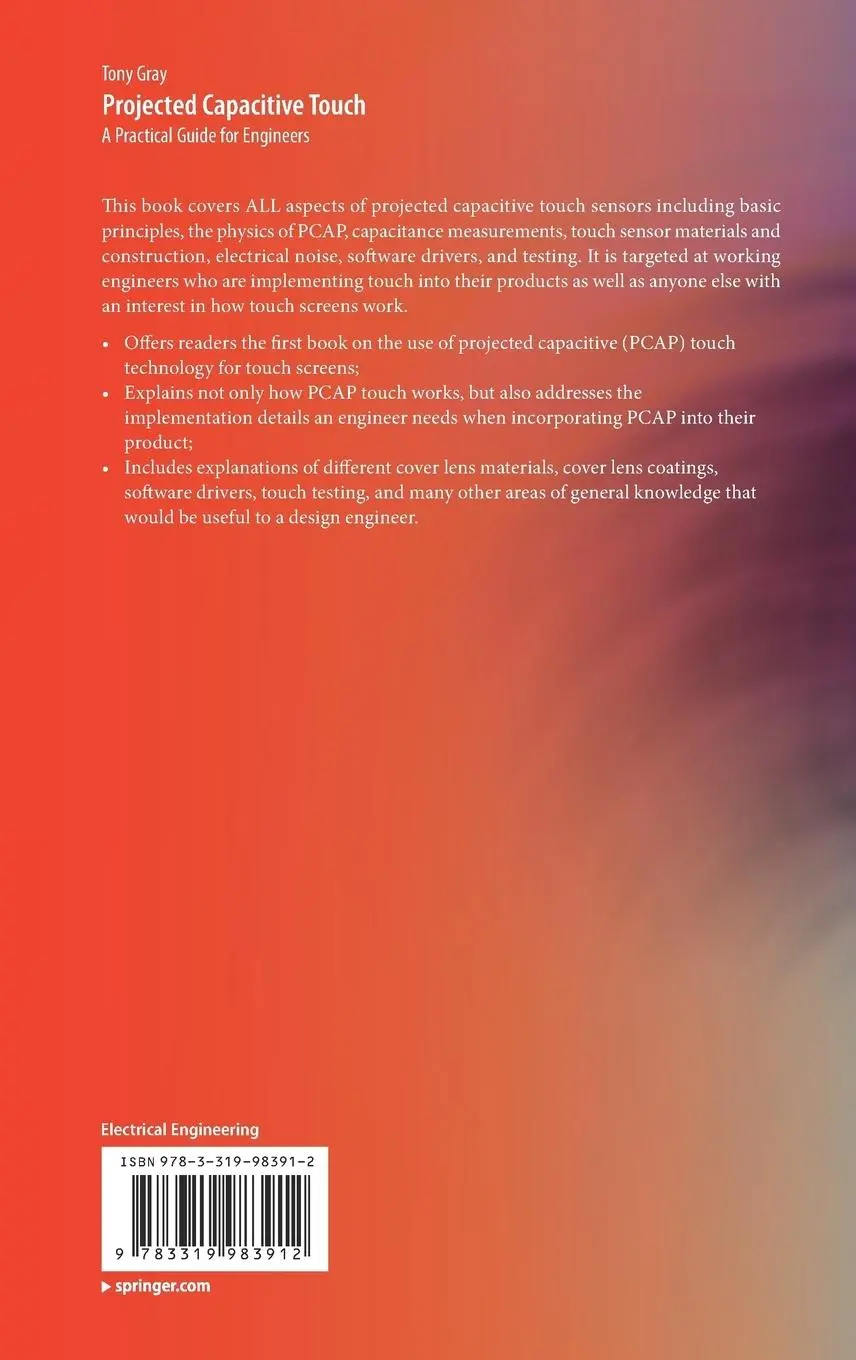 Rückseite: 9783319983912 | Projected Capacitive Touch | A Practical Guide for Engineers | Gray