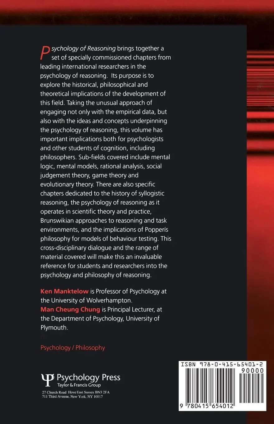 Rückseite: 9780415654012 | Psychology of Reasoning | Theoretical and Historical Perspectives