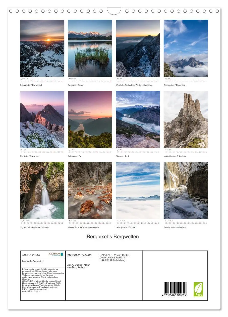 Bild: 9783516404012 | Bergpixel´s Bergwelten (Wandkalender 2026 DIN A3 hoch), CALVENDO...