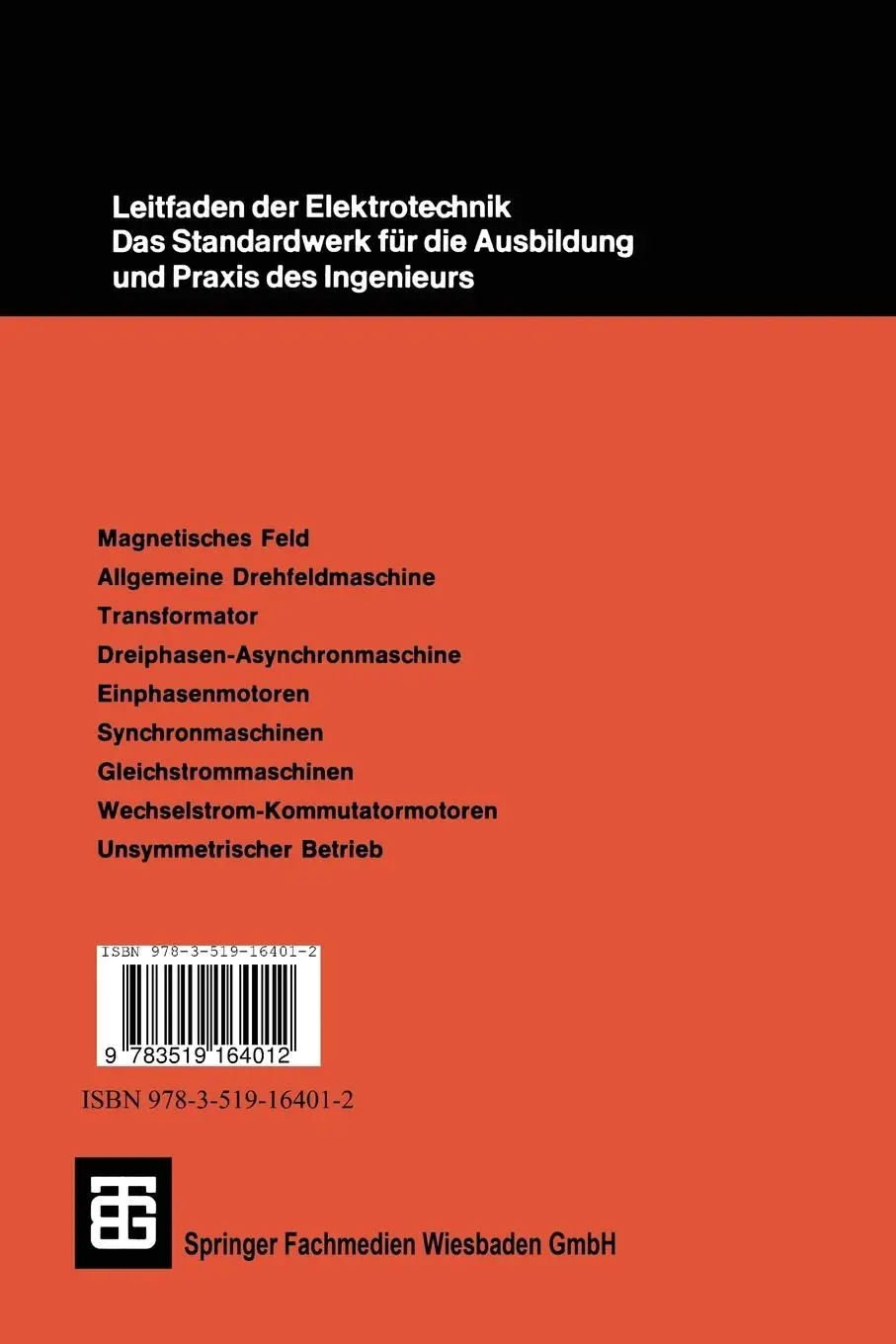 Rückseite: 9783519164012 | Elektrische Maschinen und Umformer | Paul Vaske | Taschenbuch | xii