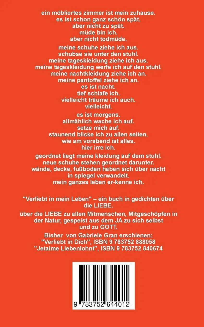 Rückseite: 9783752644012 | Verliebt in mein Leben | Gabriele Gran | Taschenbuch | 248 S. | 2020