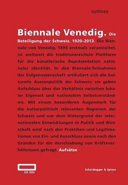 Cover: 9783858814012 | Biennale Venedig | Die Beteiligung der Schweiz, 1920-2013, 2 Bde