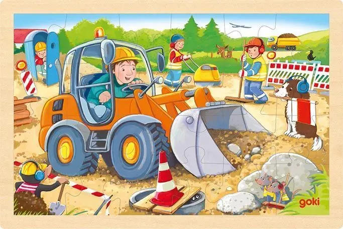 Cover: 4013594574112 | Einlegepuzzle Baustelle | goki | Spiel | In Folie | 57411 | Deutsch