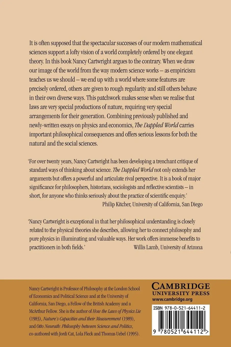 Rückseite: 9780521644112 | The Dappled World | A Study of the Boundaries of Science | Cartwright
