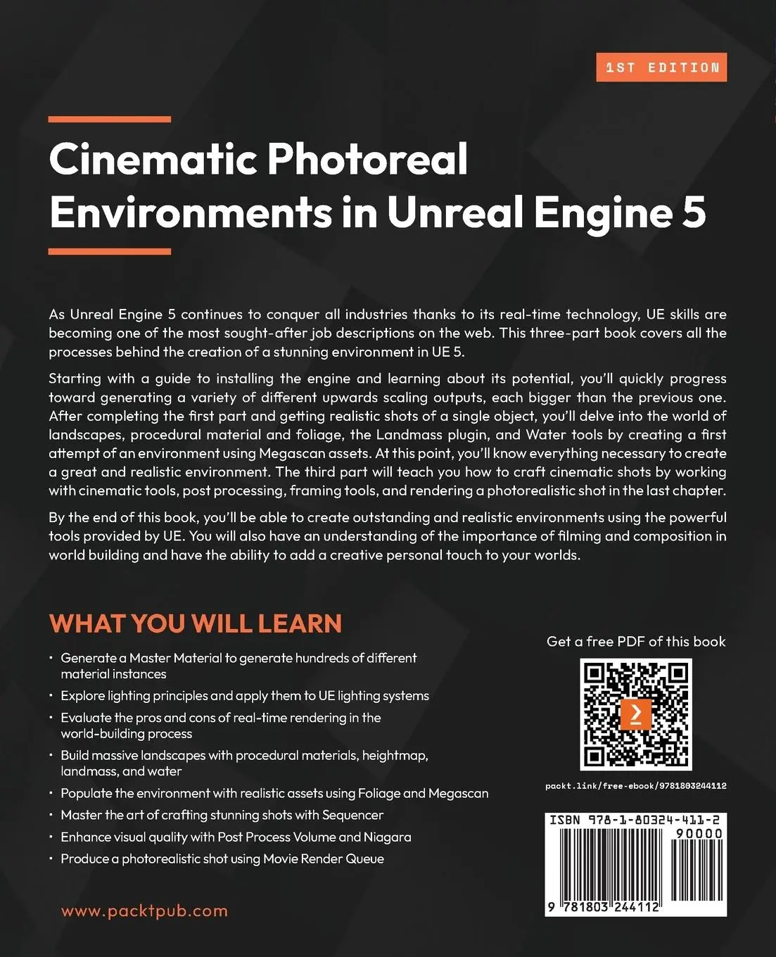 Rückseite: 9781803244112 | Cinematic Photoreal Environments in Unreal Engine 5 | Giovanni Visai