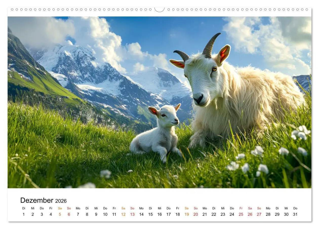 Bild: 9783457304112 | Ziegen - Bocksprung durch das Jahr (Wandkalender 2026 DIN A2 quer),...