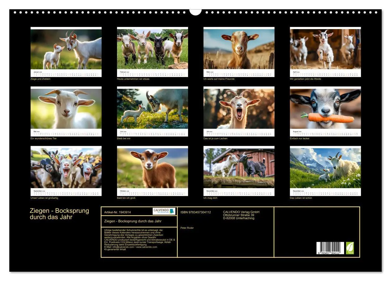 Bild: 9783457304112 | Ziegen - Bocksprung durch das Jahr (Wandkalender 2026 DIN A2 quer),...