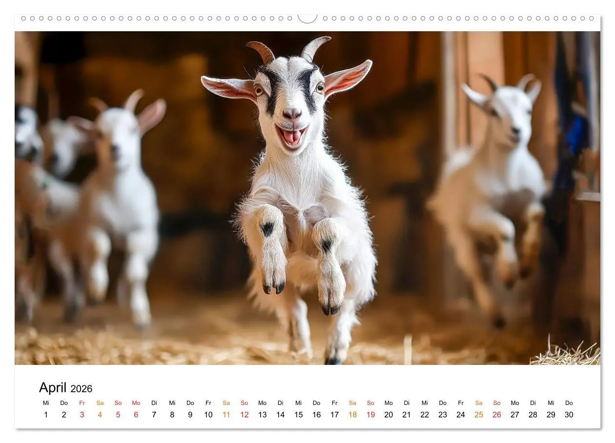 Bild: 9783457304112 | Ziegen - Bocksprung durch das Jahr (Wandkalender 2026 DIN A2 quer),...