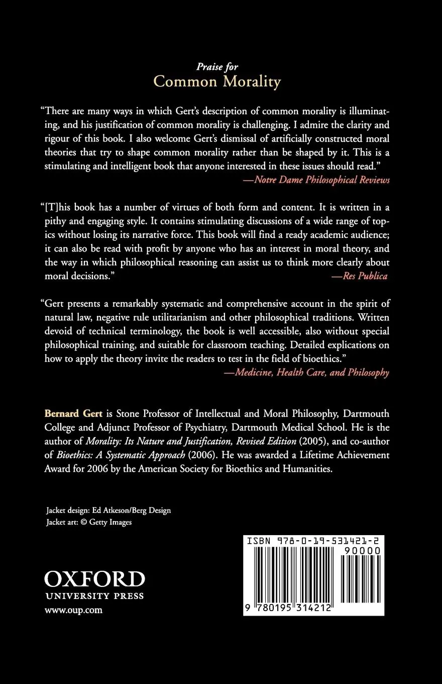 Rückseite: 9780195314212 | Common Morality | Deciding What to Do | Bernard Gert | Taschenbuch