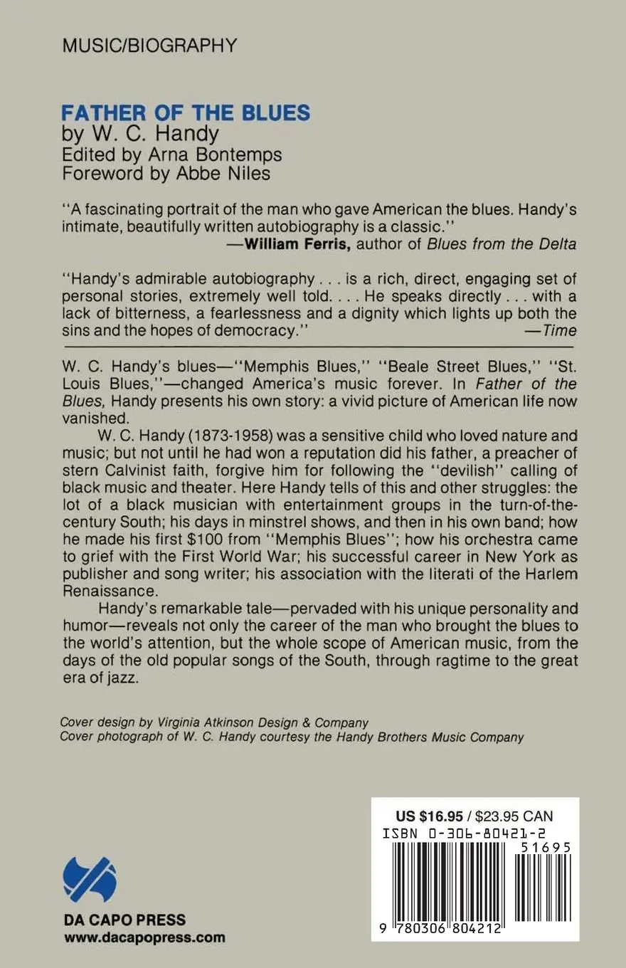 Rückseite: 9780306804212 | Father of the Blues | An Autobiography | W. C. Handy | Taschenbuch
