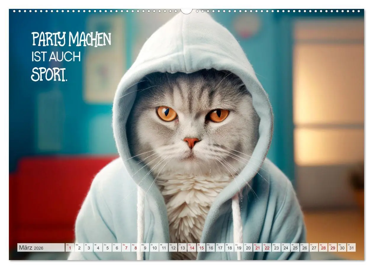 Bild: 9783457464212 | KATZEN-IRONIE Lach mal wieder (hochwertiger Premium Wandkalender...