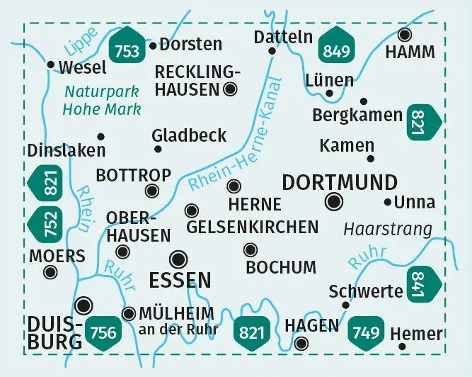Bild: 9783991214212 | KOMPASS Wanderkarten-Set 823 Ruhrgebiet (2 Karten) 1:35.000 | 4 S.