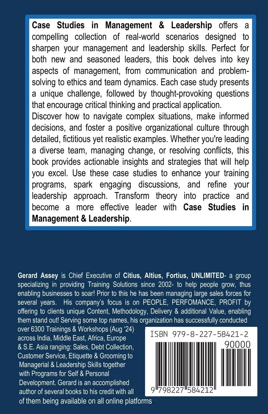 Rückseite: 9798227584212 | Case Studies in Management &amp; Leadership | Gerard Assey | Taschenbuch