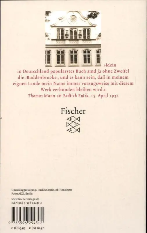 Rückseite: 9783596294312 | Buddenbrooks | Thomas Mann | Taschenbuch | 848 S. | Deutsch | 1989