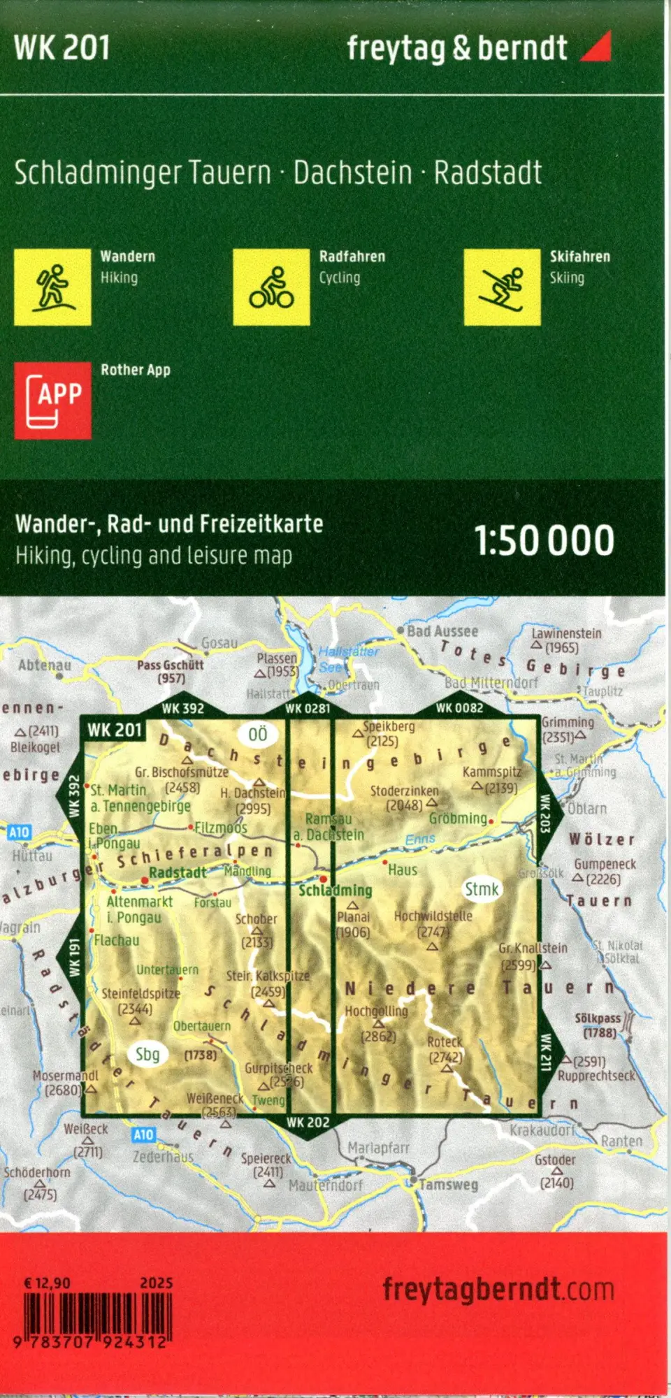 Bild: 9783707924312 | freytag &amp; berndt Wanderkarte WK 201 Schladminger Tauern, Dachstein...