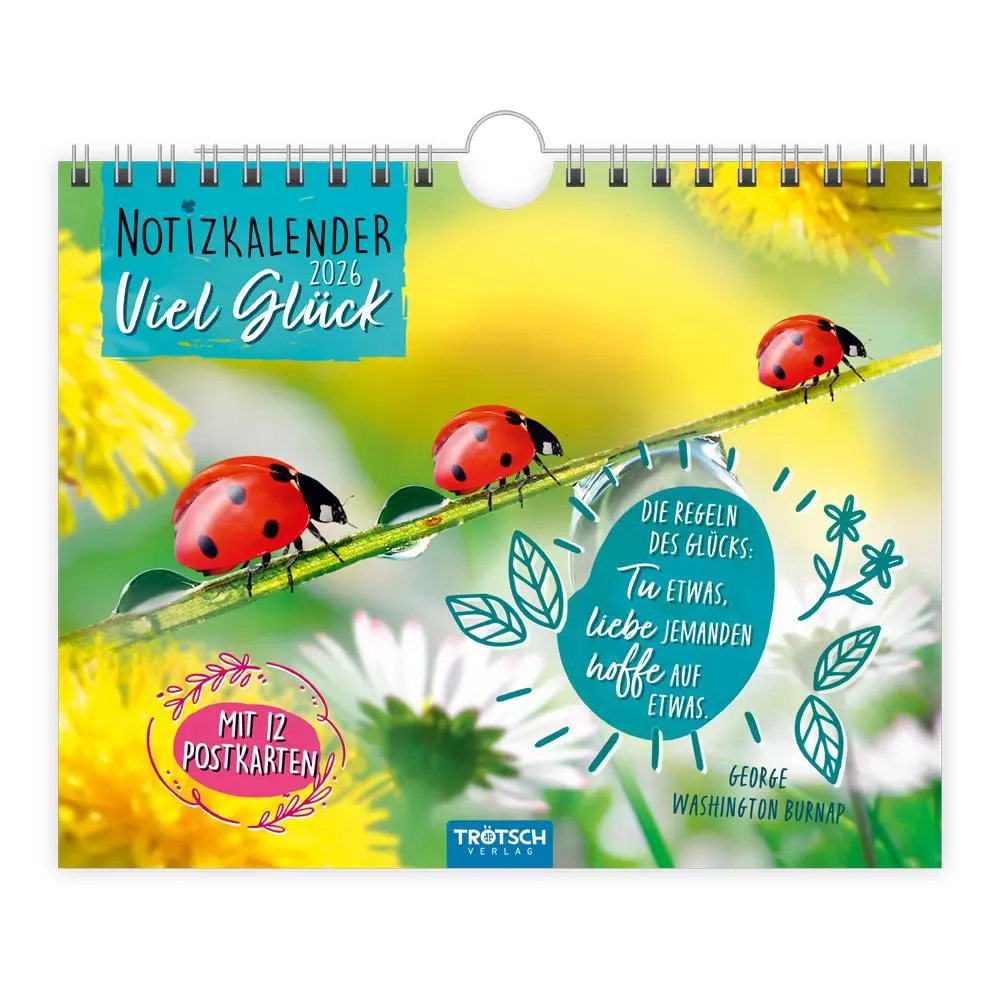 Cover: 9783988024312 | Trötsch Notizkalender Querformat Notizkalender Viel Glück 2026 mit...