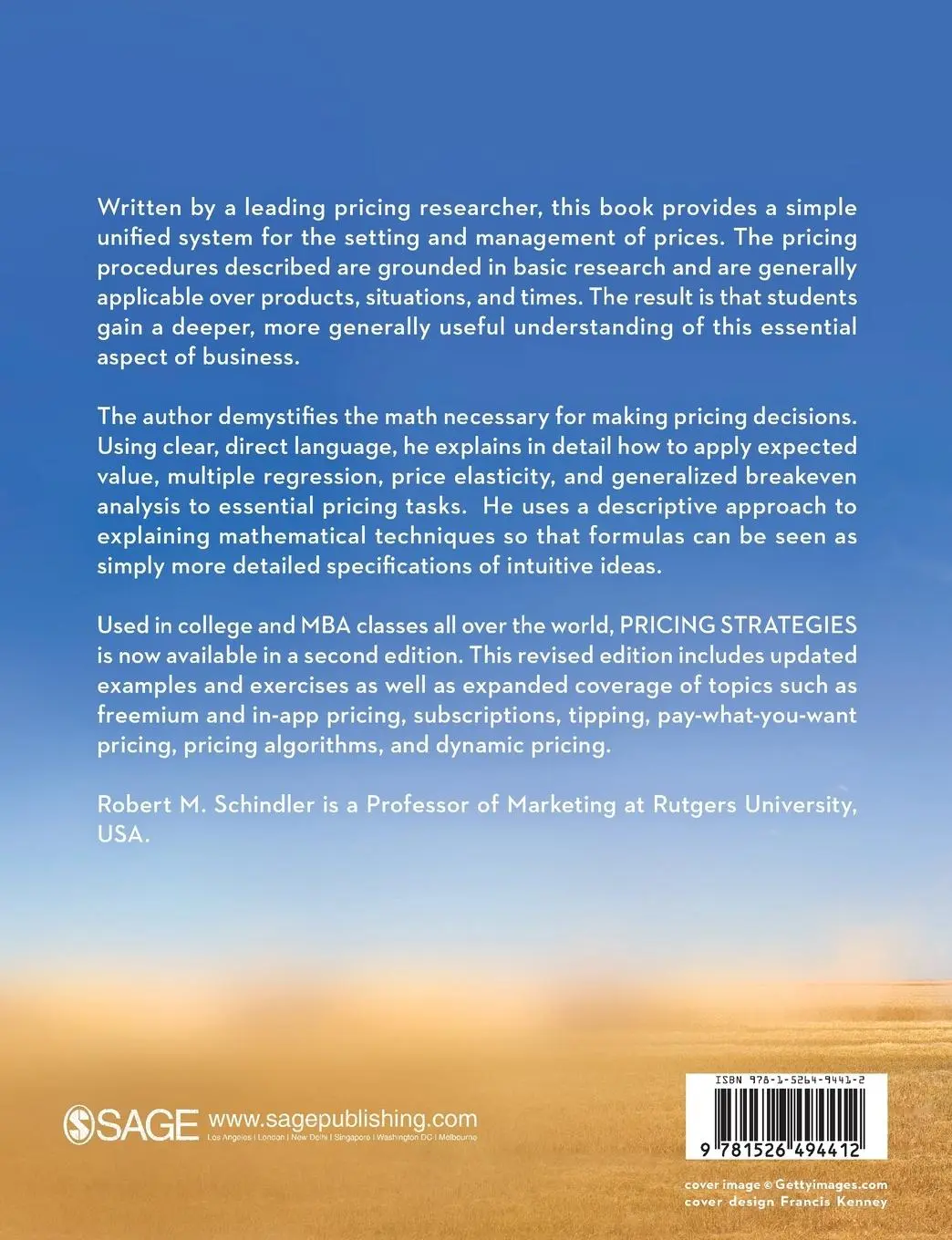 Rückseite: 9781526494412 | Pricing Strategies | Harvesting Product Value | Robert M. Schindler